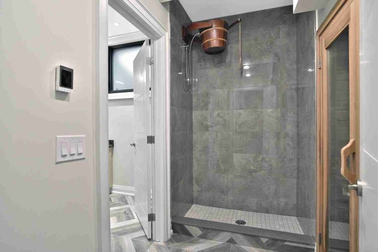 Alair custom sauna and bucket shower