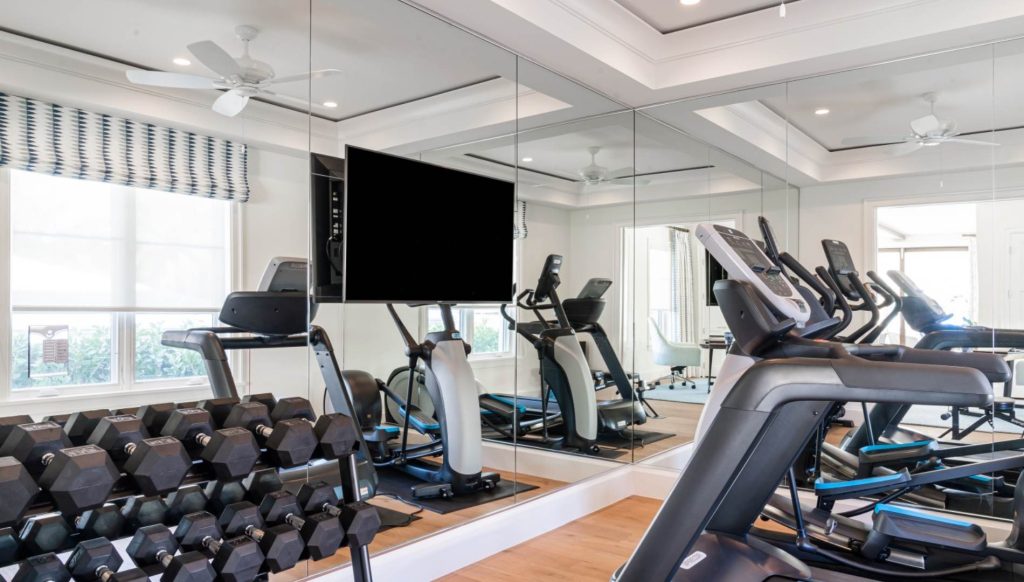 Gym wellness space in a custom home build.