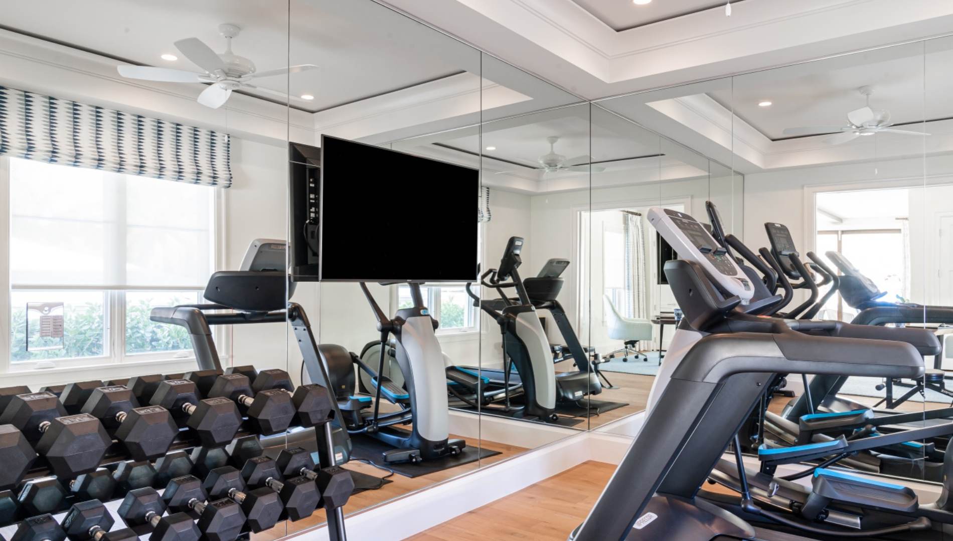 Gym wellness space in a custom home build. 